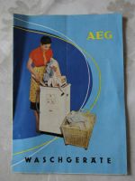 AEG Waschmaschine und Haushaltsgeräte Prospekt Brochure 1957 Hessen - Körle Vorschau