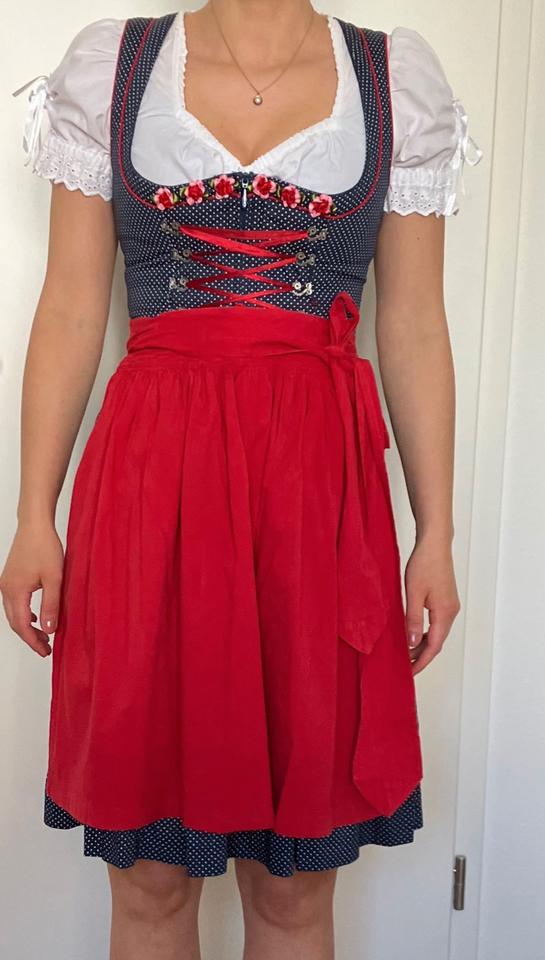 Damen Dirndl, Krüger, Gr.: 34, Blau mit Punkten, Top-Zustand - B in Reiskirchen