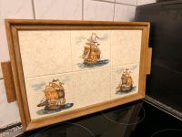 Altes Tablett Fliesen-Keramik-46x28x2,8 cm-Signatur-Segelschiff Hannover - Misburg-Anderten Vorschau