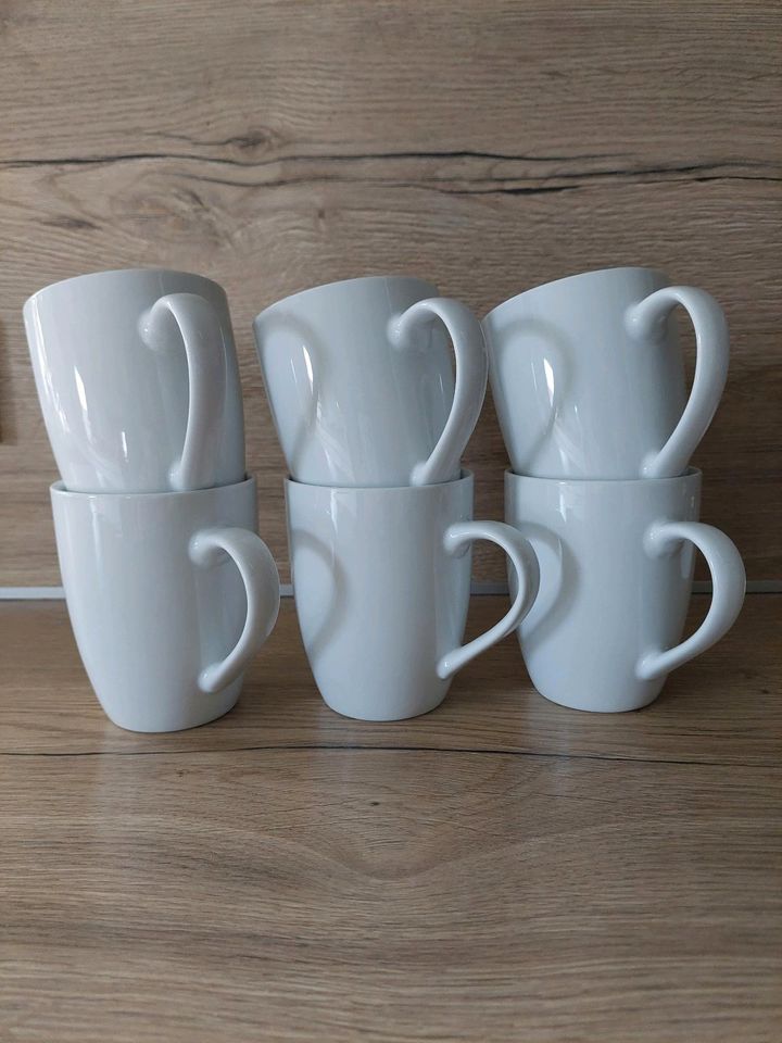 Kaffeetassen / Teetassen weiß Porzellan 6x Stück kaum benutzt in Großenlüder