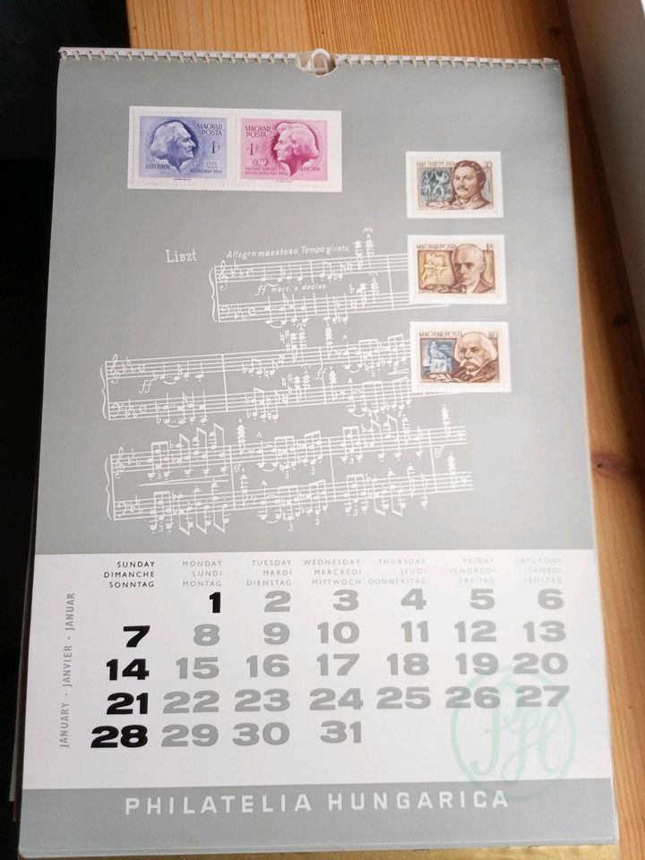 Briefmarken ungestempelt, Kalender Musikhaus Degen Schongau in Lechbruck