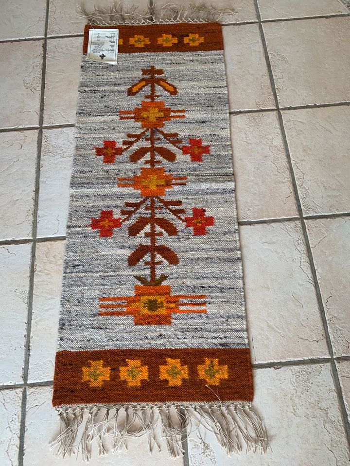 Tischläufer Wolle Leinen Natur Handarbeit Kilim gruby 125 lang in Göppingen