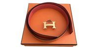 Hermès-Gürtel in orange/dunkelbraum Mitte - Tiergarten Vorschau