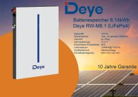 Deye Batteriespeicher LiFePO4 RW-M6.1 für Wandmontage 6,14kWh Nordrhein-Westfalen - Düren Vorschau