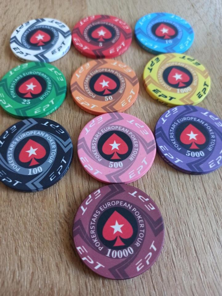10x Profi Keramik Poker Chips - PokerStars - European Poker Tour in Neresheim