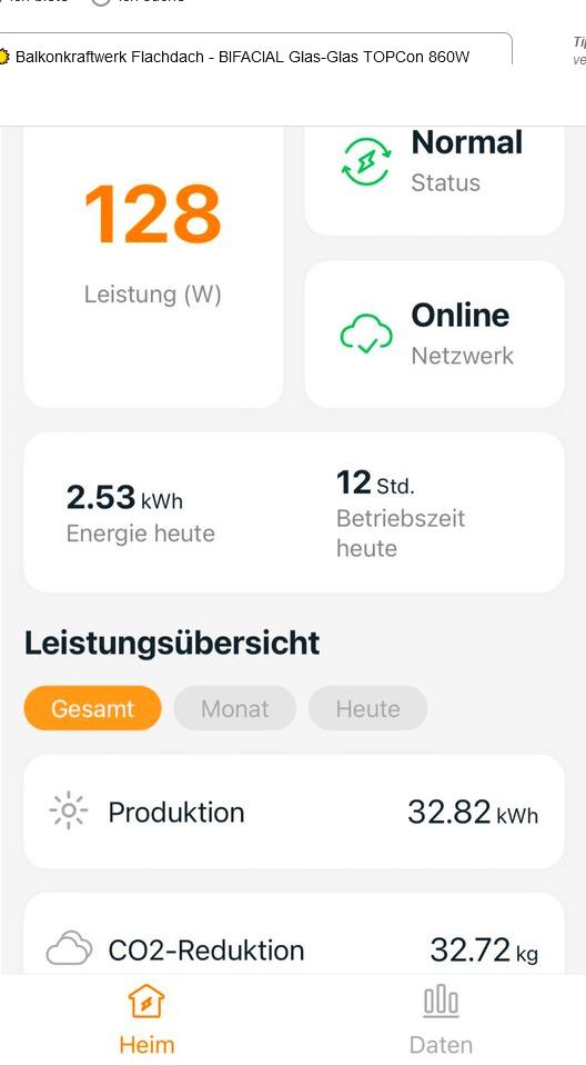 ☀️ Balkonkraftwerk Flachdach - BIFACIAL Glas-Glas TOPCon 860W in Unterlüß