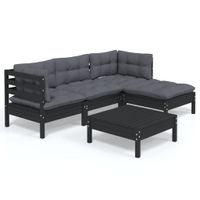 Gartenlounge 5-tlg. Garten-Lounge-Set mit Kissen Schwarz Kiefer Bayern - Bad Kissingen Vorschau