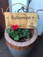 Willkommen auf Balkonien, Brandmalerei Holzbild Niedersachsen - Hude (Oldenburg) Vorschau