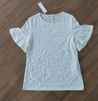 Neu Esprit Bluse Shirt T-Shirt Blumen Rüschen Gr. 36 S beige weiß Niedersachsen - Walsrode Vorschau