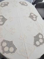 Tischdecke oval Hardanger Stickerei beige etwa 200x140 cm Schwentinental - Klausdorf Vorschau