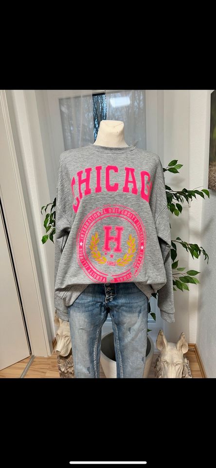 Sweatshirt in grau mit Print made in Italy neu in Essen