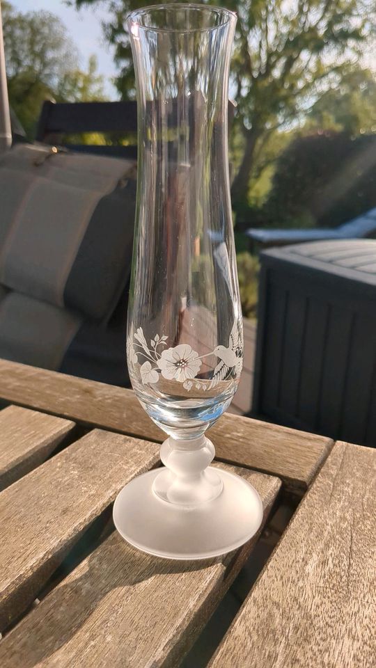 Avon Kolibri Bleikristall Vase Gläser Teller in Linden
