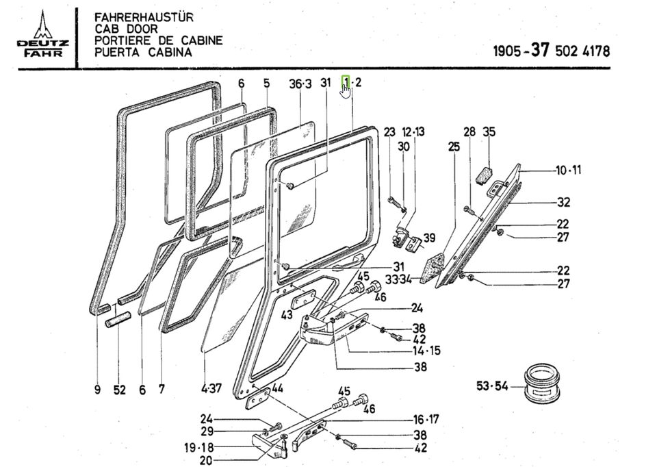 Türrahmen links für Deutz-Fahr Dx 85, 90, 110, 120, 140, 145, 160 in Hamersen