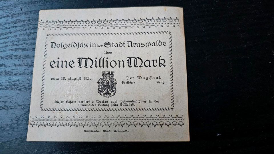 1 Million Mark 10.8.1923 in Frankfurt am Main