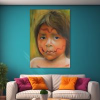 Portrait, Graffiti, Kind vom Stamm der Yanomami, Amazonas Altona - Hamburg Rissen Vorschau
