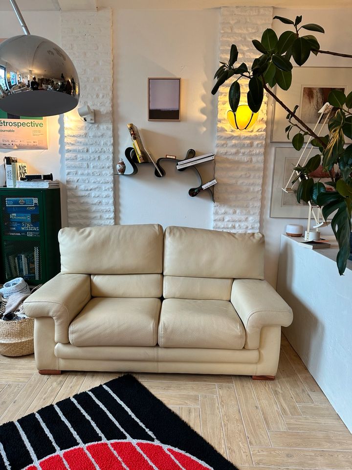 Vintage Natuzzi Zweisitzer Ledersofa in Bielefeld