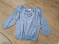 Chambray Bluse blau H&M Gr. 170 / xs s Stickereien Hessen - Biebergemünd Vorschau