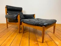 Schwedischer Lounge Chair + Hocker Eric Merthen Teak Leder Sessel Elberfeld - Elberfeld-West Vorschau