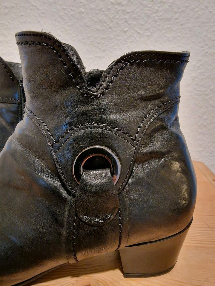 Damen Stiefeletten Garbor, Leder, Gr. 7,5, schwarz in Mönchengladbach