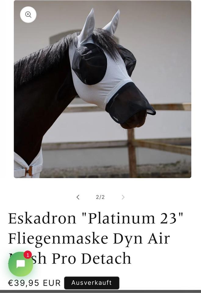 Eskadron Fliegenmaske in Cob Platinum 23, grau, neu, in Attenhofen