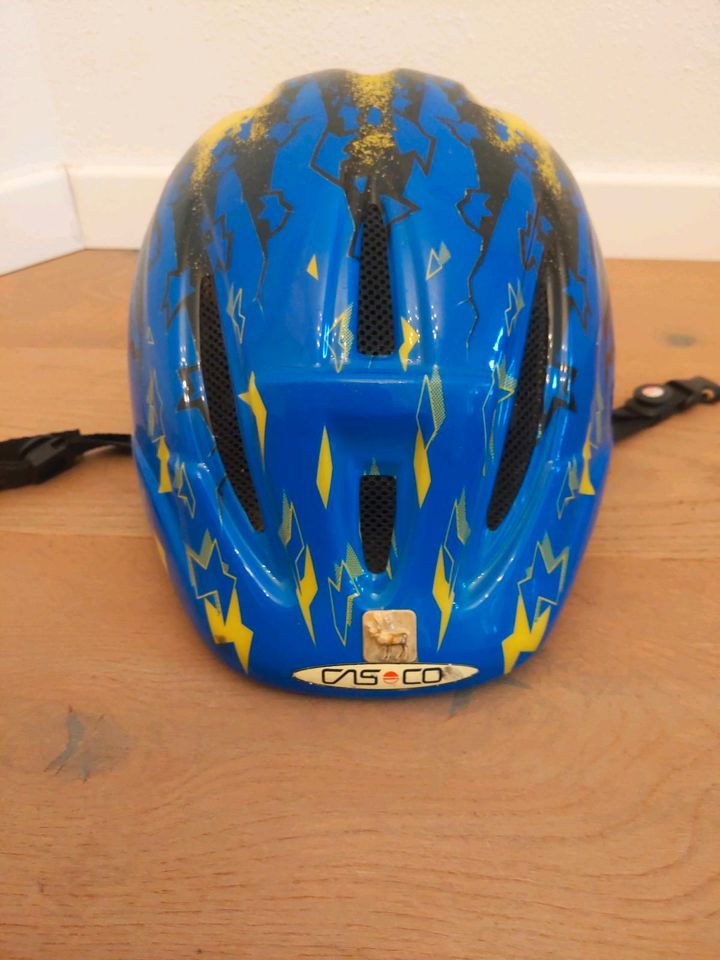Casoco Fahrradhelm Helm gelb blau M 53-57 in Nordendorf