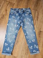 7/8 Jeans Cecil blau weiss Blumen XL W32 neuwertig Brandenburg - Spremberg Vorschau