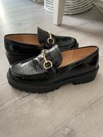 Schwarze Leder-Loafer Niedersachsen - Schwülper Vorschau