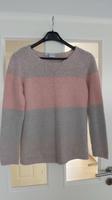 flauschiger Strickpullover, grau/rosa, Blockstreifen, Gr. 40/42 Hessen - Bruchköbel Vorschau