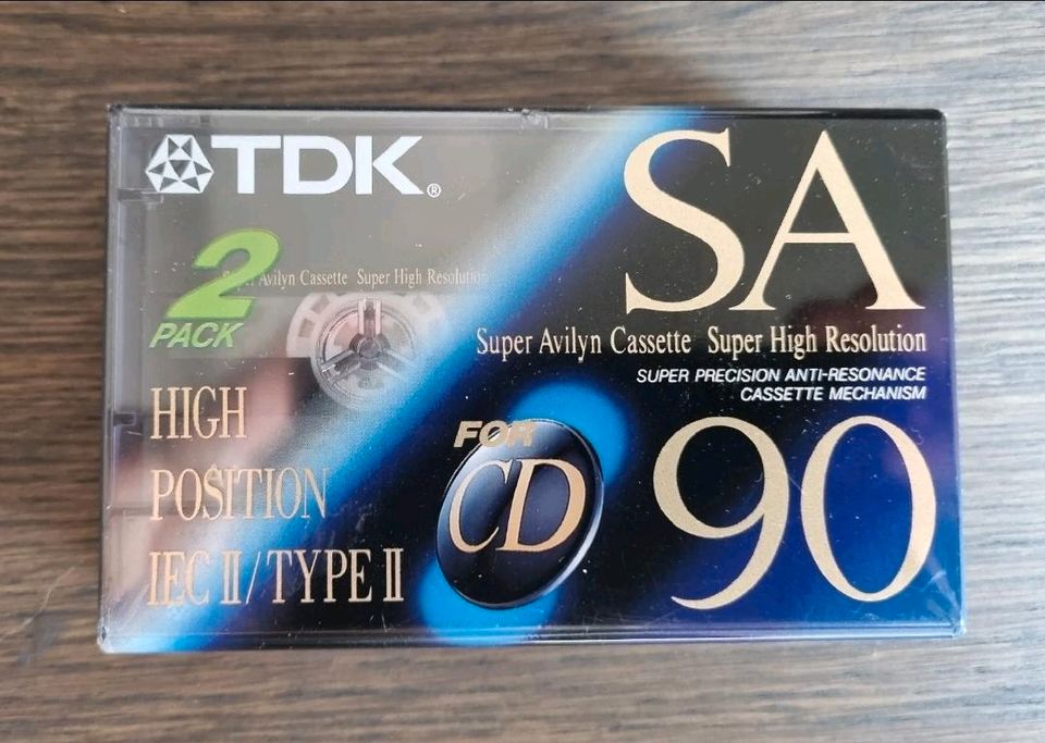 TDK SA-90 High Position Audiokassette, 90 Minuten Neu/OVP in Nümbrecht