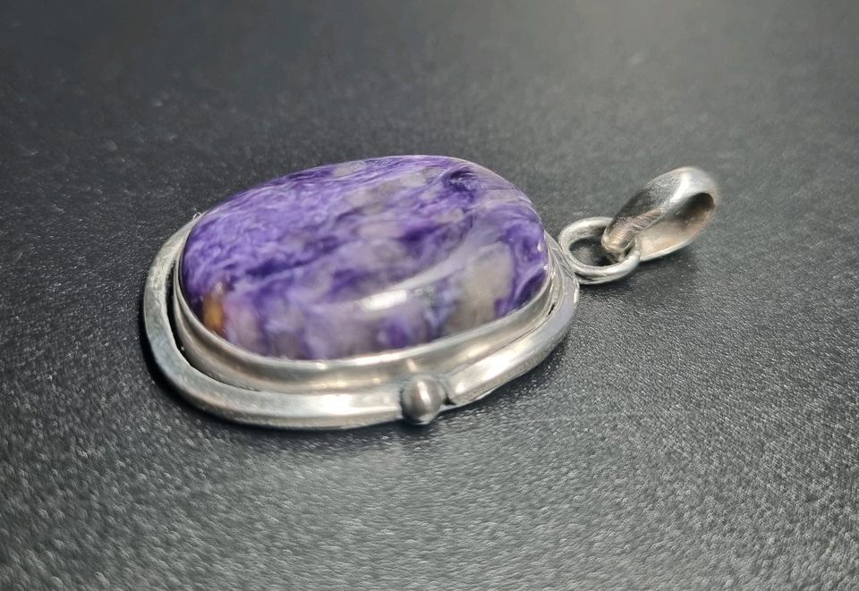 Charoite Anhänger 925er Sterling Silber / Kette / Edelstein in Leverkusen