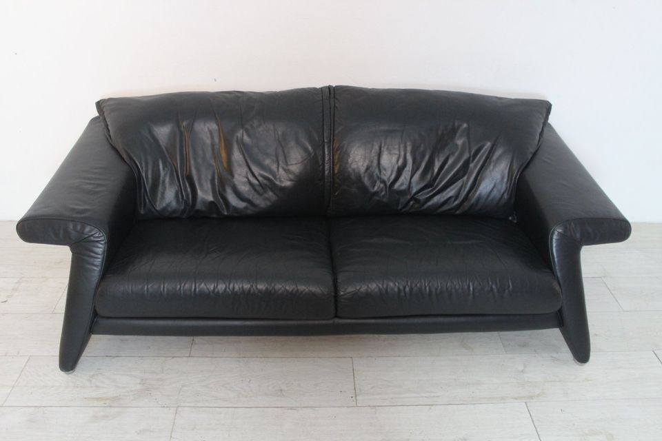 Rolf Benz Leder Couch Schwarz Zweisitzer Sofa Modern Design in Berlin