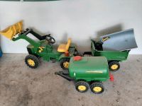 Trettraktor John Deere mit Hänger, Wasserfass und Zubehör Thüringen - Langenwetzendorf Vorschau