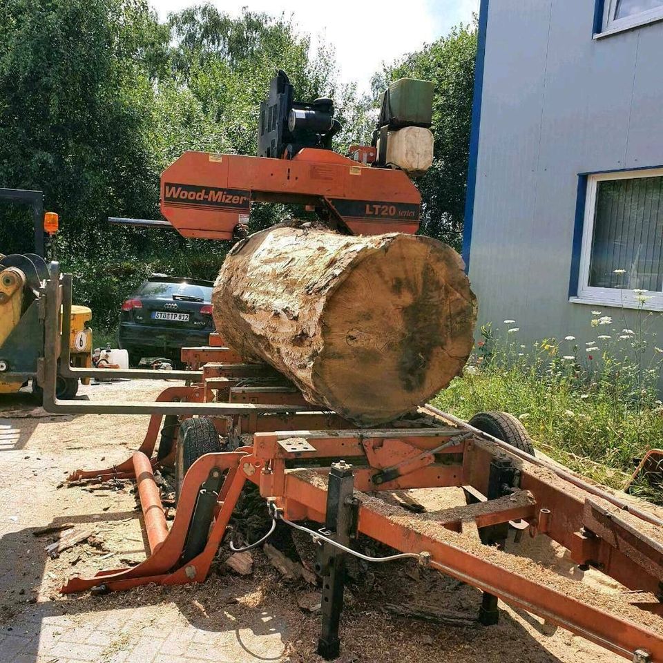 Mobiles Sägewerk Wood-Mizer Lohnschnitt Bretter Bohlen Kanthölzer in Kutenholz