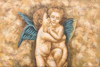 Gemälde Ölgemälde zwei süße Engeln Nordrhein-Westfalen - Gronau (Westfalen) Vorschau