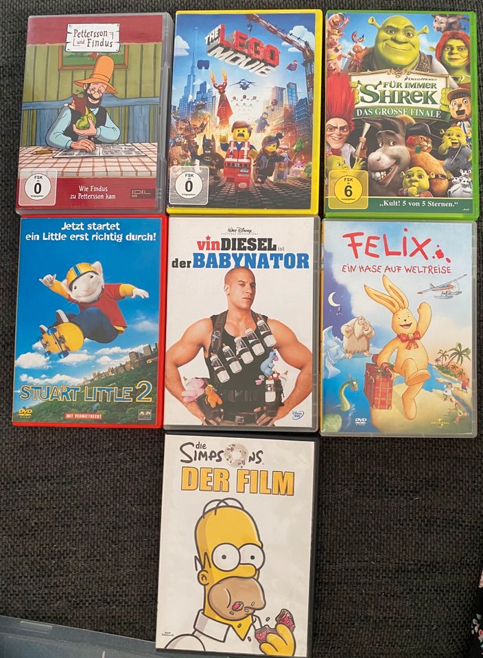 DVDs verschiedene Kinder filme Felix Stuart shreck Lego Simpson in Bergisch Gladbach