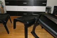 Ikea POÄNG Schaukelstuhl mit Hocker echt Leder schwarz Neuhausen-Nymphenburg - Neuhausen Vorschau