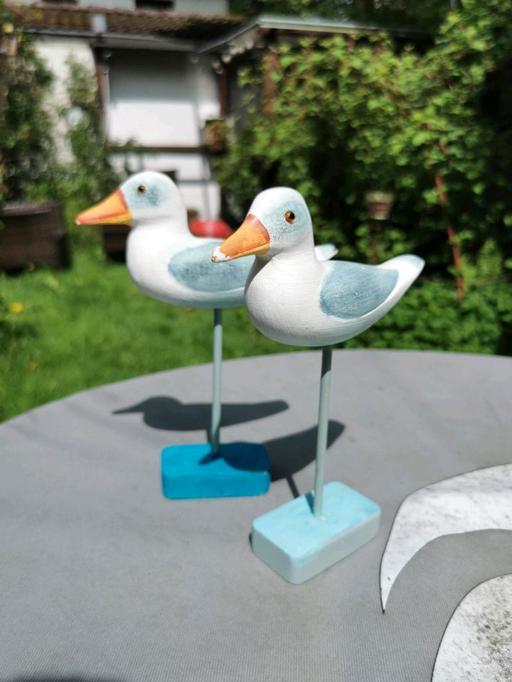 Dekofiguren Vögel, mediteran, Holz, 20 cm hoch in Gelsenkirchen