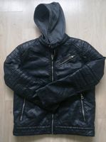 Lederjacke querstrich bikerjacke Größe 170 schwarz Kapuze Nordrhein-Westfalen - Herne Vorschau