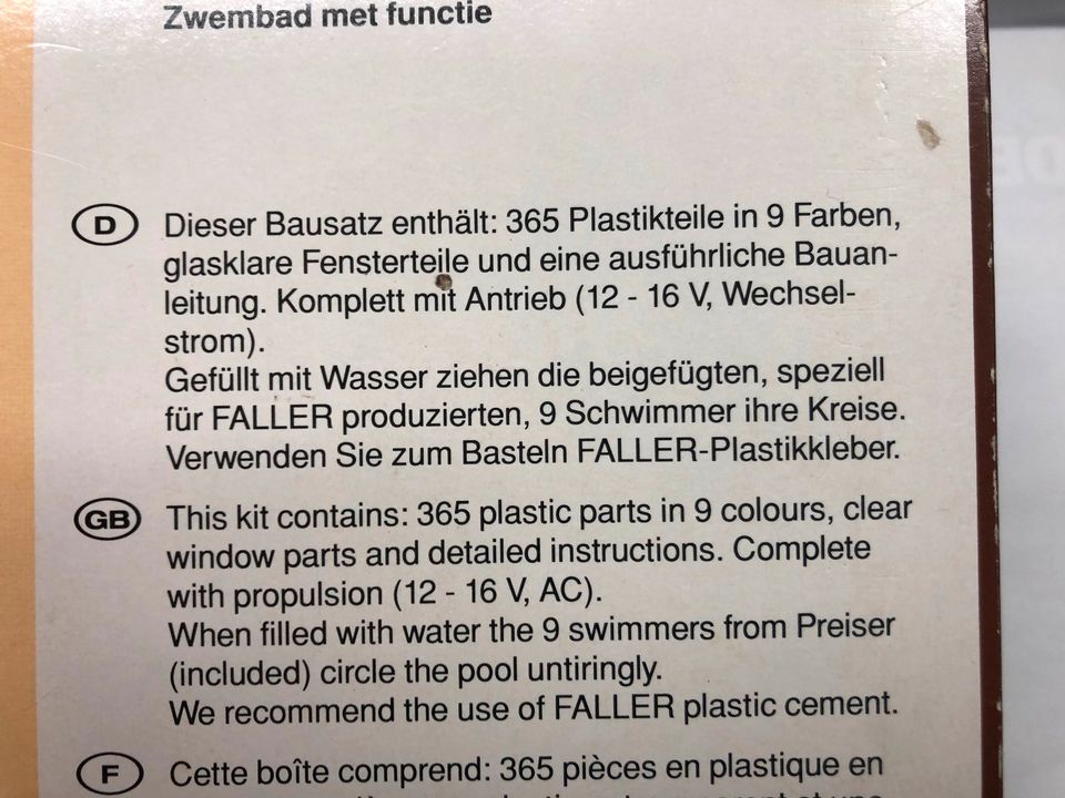 Faller B-383 Schwimmbad m. Funktion OVP,incl.Versand, Rarität !! in Frechen