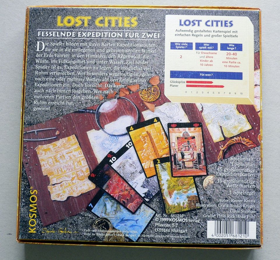 Lost Cities, Kartenspiel von 1999, KOSMOS in Oberursel (Taunus)