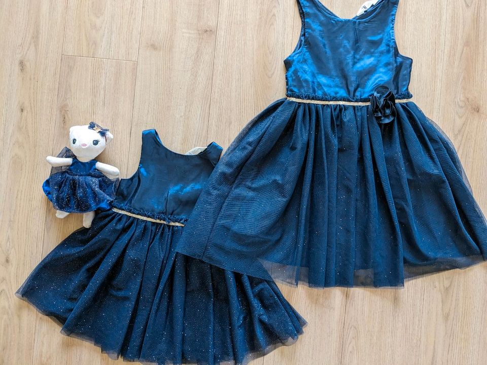 Kleid Glitzer tüll blau 122 in Kalbach