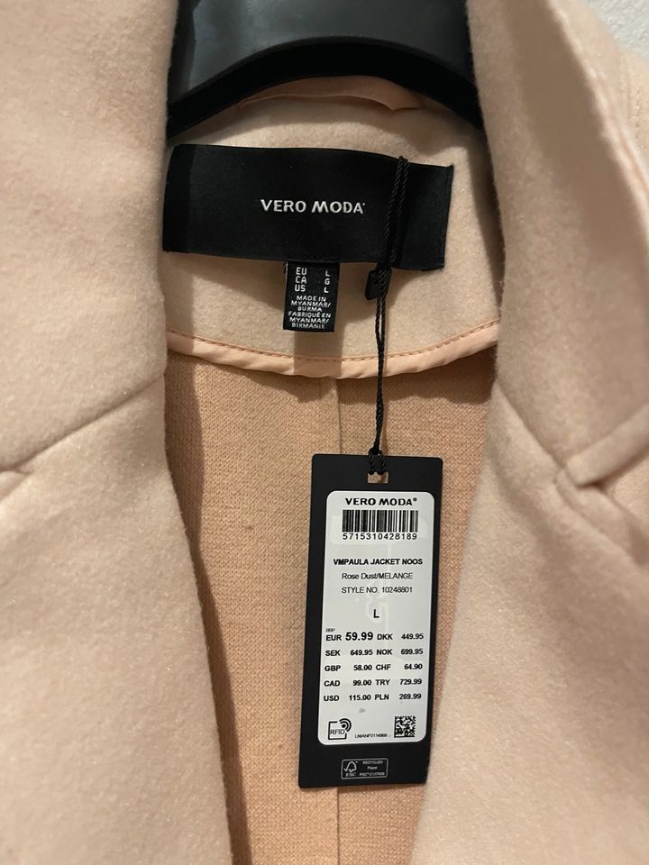 VERO MODA dünner Mantel in rosé, Gr 40 / L, neu m Etikett in Gelnhausen