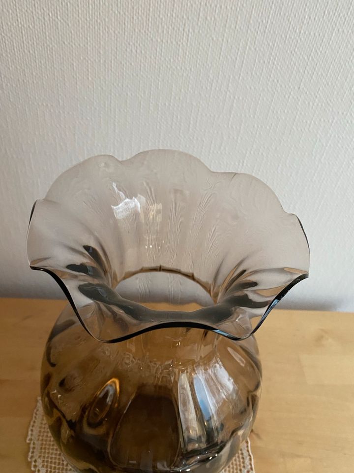 Art Deco Vase mundgeblasen graurosé Glas H 31,5 cm TOP in Oberursel (Taunus)