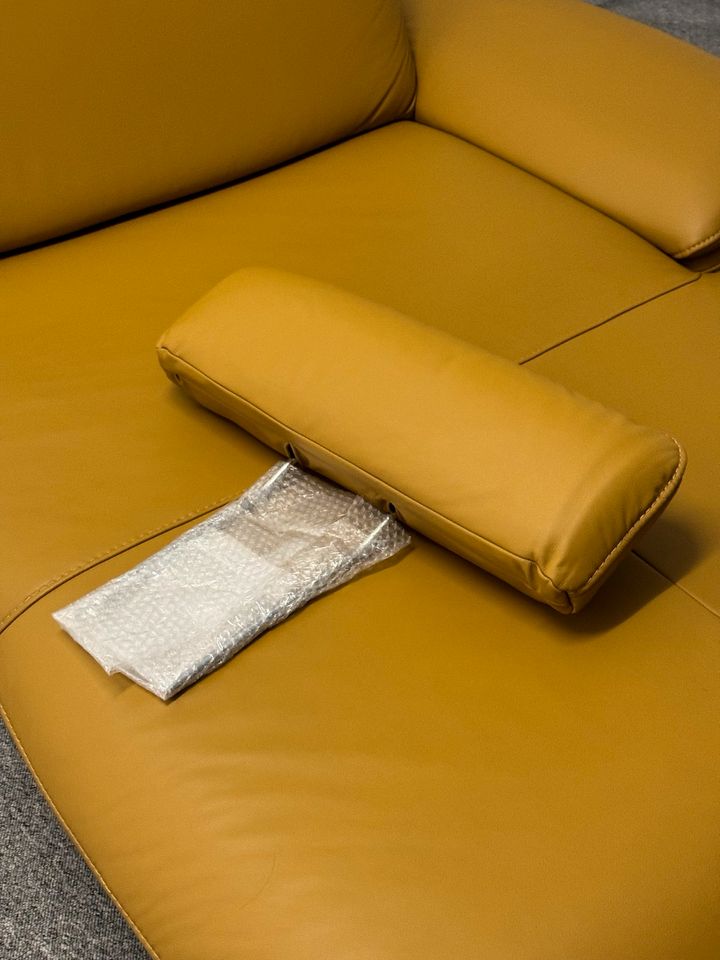 NEU! Ecksofa Longlife Leder Kurkuma ! Canape 140 cm ! Couch Poli in Löhne