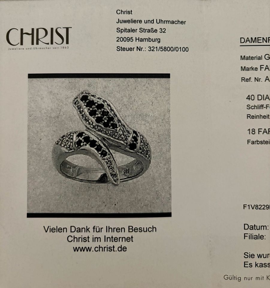 Christ Ring GG 585, Schlangenring mit Diamanten und Rubinen! Wow! in Winsen (Luhe)