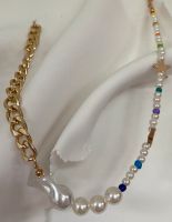 Boho Halskette mit Perlen (bunt) - Verstellbar, Modeschmuck Bayern - Johannesberg Vorschau