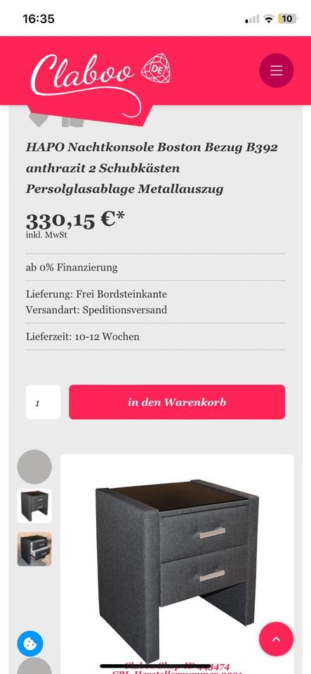 Nachttisch Nachtkonsole Bosten NP 330€ in Grevenbroich