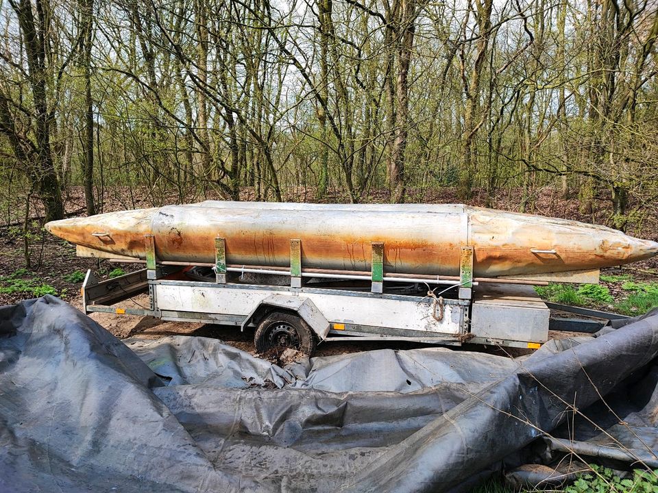 Floß Aluminium Boot mit Trailer Anhänger e Motor in Meppen