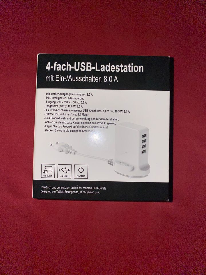 4-fach USB - Ladestation neu USB Charger Stecker Dose in Untersiemau