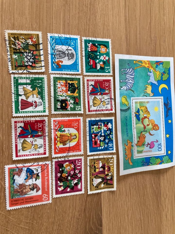 Briefmarken Kindermärchen Märchen Kreativ sein bzw. Einladung in Künzelsau